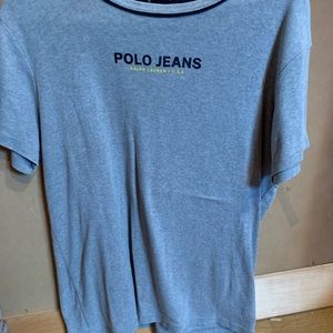 Polo jeans grey  tee size medium